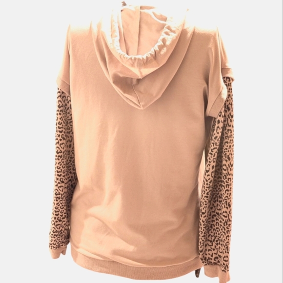 Zyia Active Sports Leopard Print Long Sleeve Hoodie Sz 12/14 Girls S/XS Women - Picture 4 of 10